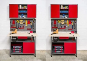 Kreher Werkbank Werktisch Werkzeugschrank Metallschrank Werkzeugwand Haken XXL - Bild 1 von 9