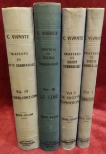 TRATTATO DIRITTO COMMERCIALE di CESARE VIVANTE - 4 volumi - VALLARDI 1922/26 - Foto 1 di 20