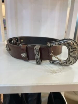 CINTURA CON CRISTALLI ITALIANI DE LONTI DONNA VERA PELLE  REGALO - Immagine 1 di 4