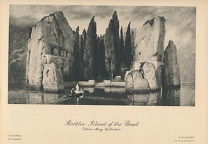 100+yr Old Original 1924 Antique Art Print ISLAND OF THE DEAD By Arnold Böcklin - Picture 1 of 1