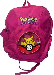 Vintage Pyramide Pokémon Pikachu Rucksack Pink/Clear Pocket Rare Hard To Find - Bild 1 von 13