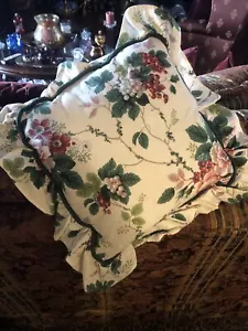 Waverly Pleasant Valley Throw Pillow with Ruffles 20x20 Grapes Flowers - Picture 1 of 4