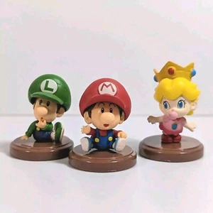 Super Mario Bros. Mini Figure Set of 3 Baby Mario/Luigi/Peach Choco Egg Rare - Picture 1 of 15
