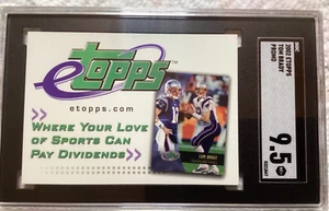 2002 eTopps Tom Brady ROOKIE #1 SGC 9.5 POP 3 & POP 1 Highest Graded Promo  - Bild 1 von 2