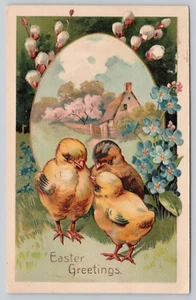 Postcard Easter Greetings Embossed Divided Back - Picture 1 of 2