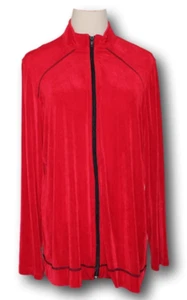 CITIKNIT (1X) A04926 Zip Front Jacket Red - Picture 1 of 3