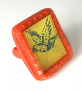 Vintage "Poll Papagei" Kunststoff TV Flimmer / Blinkring (um 1950) - Bild 1 von 4