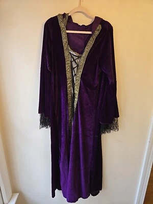 Medieval Renaissance Hooded Velour Gown Maxi Costume Dress  3XL - Image 1 of 4