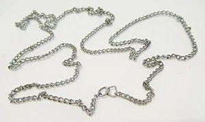 Vintage Lite Weight Silver Cable Chain Link 24" Necklace NC119 - Picture 1 of 2