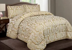 3 PCs Jacquard Heavy Quilted Bedspreads Bed Throw Comforter with Pillow Shams - Picture 1 of 25