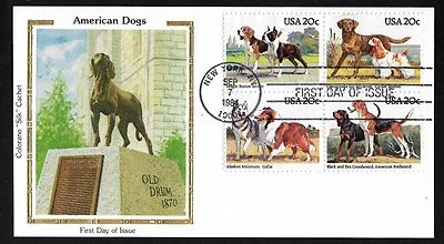 #2101a 20c American Dogs -  Colorano "Silk" FDCB4 - Image 1 of 2