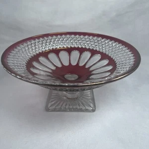 Westmoreland Waterford Ruby Pedestal Fruit Bowl 10" Diameter 5 1/2" Tall - Picture 1 of 10