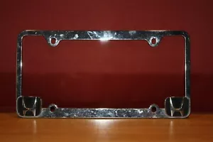 Metal Chrome Honda with the H Emblem At The Bottom Rare License Plate Frame - Picture 1 of 1