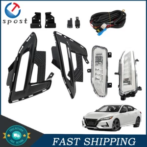 For 2020-2022 Nissan Sentra LED Fog Lights w/Switch Pair Clear Lens Lamps LH+RH - Picture 1 of 12
