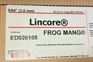 Lincoln Electric ED026105, Lincore Frog Mang 5/64" (2.0mm) Hardfacing Cored Wire - Picture 1 of 4