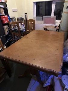 Extremely Rare Pine Dinning Table with Bentley Cream Chairs - Picture 1 of 11