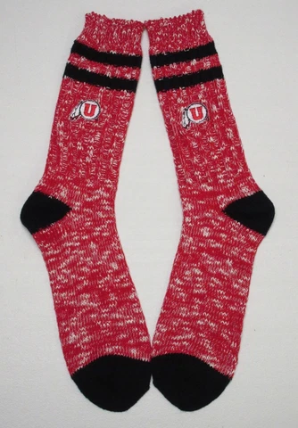 Utah Utes NCAA FBF For Bare Feet Alpine Adult Crew Socks *Large Cover