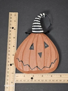 Primitives By Kathy HALLOWEEN Jack o Lanterna Testa di Zucca Scaffale Sitter Rustico - Foto 1 di 6