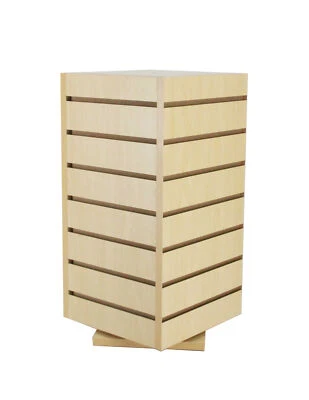 4-Sided Slatwall Counter Spinner Maple Display Rack Great for Gift,Jewelry 15591 - Image 1 of 4