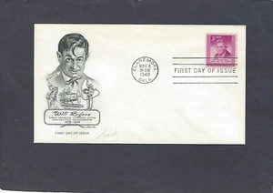 #975 3c WILL ROGERS ISSUE FDC CLAREMORE,OKLA NOV 4-1948 ARTMASTER CACHET - Picture 1 of 1