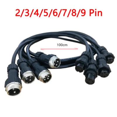 GX16 LED Strip DC Male Female Plug Wire 2/3/4 - 9 Pin Connector Cable Waterproof - Image 1 of 4