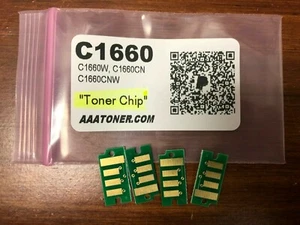 4 chip toner (BCMY) per stampante Dell C1660 C1660W C1660CN C1660CNW ricarica - Foto 1 di 4