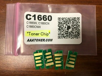4 x Chip de tóner (BCMY) para Dell C1660 C1660W C1660CN C1660CNW recarga de impresora Foto 1 de 4