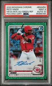 2020 Bowman Chrome Mega Box Autographs #BMARH Rece Hinds Green PSA 9 AUTO 10 - Picture 1 of 2