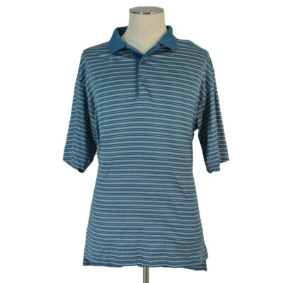 Camisa polo masculina Pringle golfe listra azul grande manga curta algodão leve - Imagem 1 de 4