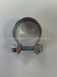 CHROME EXHAUST CLAMP FOR 38MM - 40MM PIPE - UK SUPPLIED
