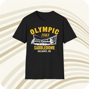 Olympic Saddledome 1983 Classic Cut Hockey T-Shirt - Calgary Flames - Picture 1 of 6