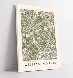 WILLIAM MORRIS GREEN FLORAL PLANT HOME DECOR CANVAS WALL ART PICTURE PRINT - Picture 1 of 2