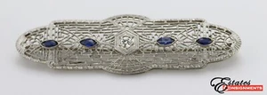 Vintage 14k White Gold Brooch Pin - Picture 1 of 9