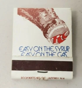 Vintage RC Cola Royal Crown Easy On The Syrup Soda Matchbook coincide sin imprimir - Imagen 1 de 6