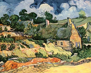 Dream-art Oil painting Vincent Van Gogh - Abstract landscape camp houses canvas - Picture 1 of 1