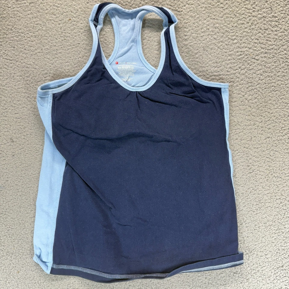 Camiseta sin mangas deportiva Bally Total Fitness azul para mujer L espalda deportiva gimnasio entrenamiento Foto 1 de 4