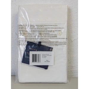 Neu Ralph Lauren King Sham Bio Satin Bordüre Smoking weiß klassisch adrett RL - Bild 1 von 3