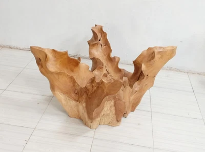 "Mesa de centro de raíz de teca 32"" - madera escultural única" Foto 1 de 4