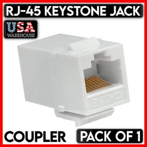 RJ45 Keystone Jack RJ-45 Buchse auf Buchse Ethernet Lan Inline Kupplung - Weiß - Bild 1 von 3