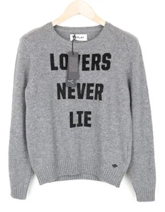 REPLAY Women'S Jumper S Grey Melange Knit Wool Blend Crew Relaxed Fit - Picture 1 of 10