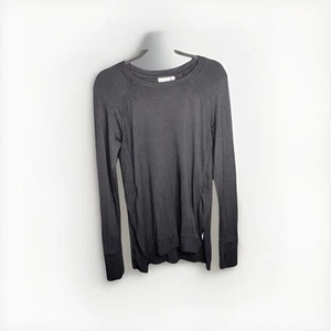Athleta Sweater Size XS Extra Small Black Long Sleeve 97% Modal Sweatshirt Slits - Picture 1 of 8