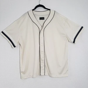 Maglia baseball uso originale uomo XXL panna manica corta bianca casual atletica - Foto 1 di 20