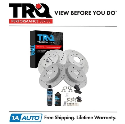 Kit de pastillas de freno y rotor delanteras y traseras TRQ Performance para Suzuki SX4 2007-2013 Foto 1 de 4