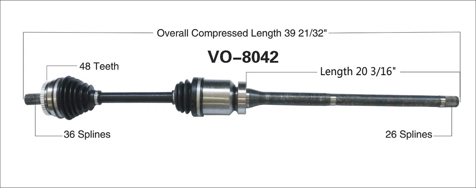Componentes TrakMotive VO8042 CV - Eje CV Volvo XC70 2003 - 2007 y V70 Foto 1 de 1