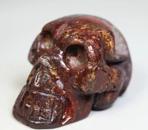Jaspe Rojo Natural Fantasma Cuarzo Cristal Piedra Tallada Calavera Reiki Sanación - Imagen 1 de 7