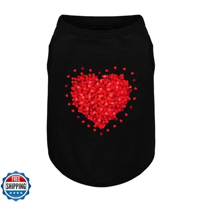 Cómoda Camisa para Perro Poliéster-Algodón - Romántico Patrón de Corazón de Pétalos de Rosa,  Foto 1 de 4