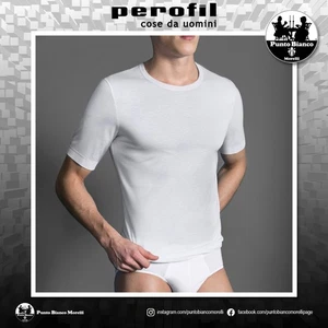 Maglia intima uomo manica corta girocollo in lana e seta Cammello Perofil - Picture 1 of 6