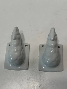 Vintage Rooster Chicken Head Apron Hooks Hanger Holder Wall Mount White Ceramic - Picture 1 of 7