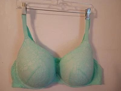 Torrid Talla Sujetador de encaje con aros push-up 50B XO verde teniente Foto 1 de 4