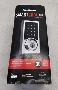 Kwikset 99160-020 Smartcode 916 Traditional Smart Lock Satin Nickel NEW Open Box - Picture 1 of 4